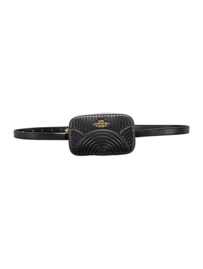 Pre-owned Coach Leather Belt Bag In Black