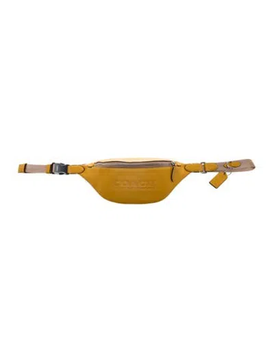 Pre-owned Coach Leather Belt Bag In Yellow
