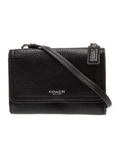 Pre-owned Coach Leather Clutch In Black/red