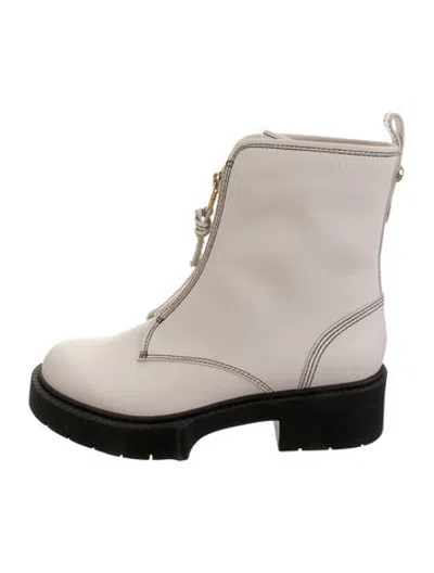 Pre-owned Coach Leather Combat Boots In Grey