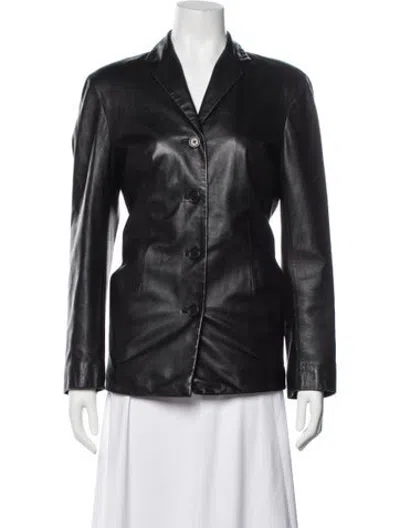 Pre-owned Coach Leather Jacket In Black
