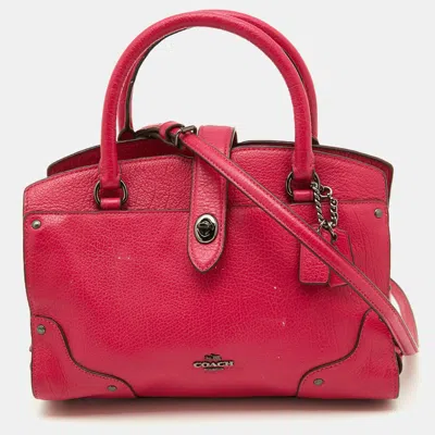 Coach Leather Mercer 24 Satchel In Pink