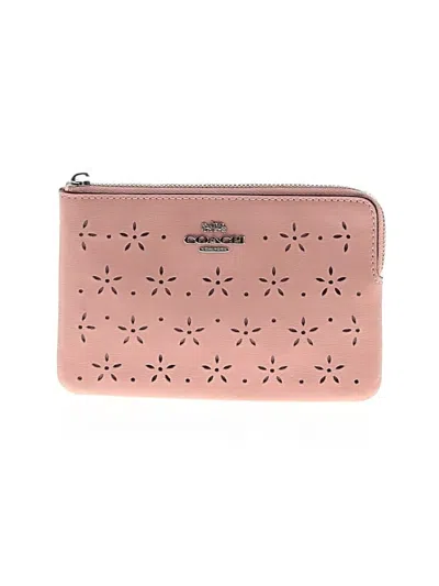 Pre-owned Coach Leather Wallet In Pink