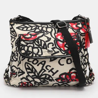 Pre-owned Coach Multicolor Graffiti Fabric Poppy Crossbody Bag