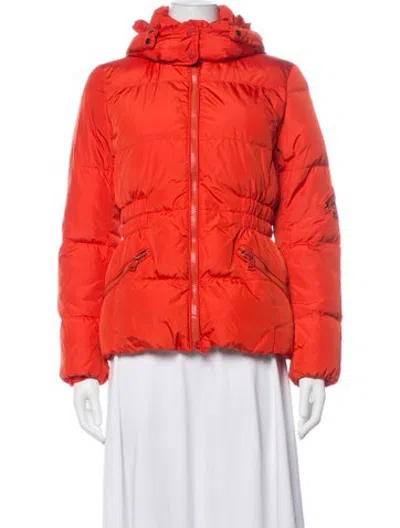 Pre-owned Coach Nylon Down Jacket In Orange