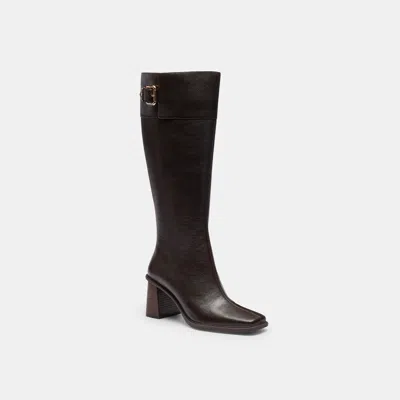 Coach Outlet Heeled Buckle Boot In Brown