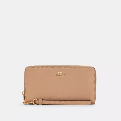 Coach Outlet Long Zip Around Wallet In Gold