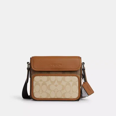 Coach Outlet Sullivan Flap Crossbody Bag In Colorblock Signature Canvas In Brown