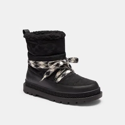 Coach Outlet Winter Boot In Signature Recycled Nylon In Black