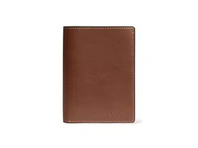 Coach Passport Case Wallet Redwood Natural Full-grain Leather