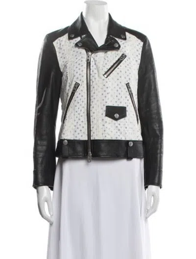 Pre-owned Coach Patterned Biker Jacket In Multicolor