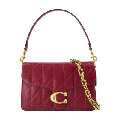 Coach Quilted Glazed Chain Tabby Shoulder Bag In Burgundy