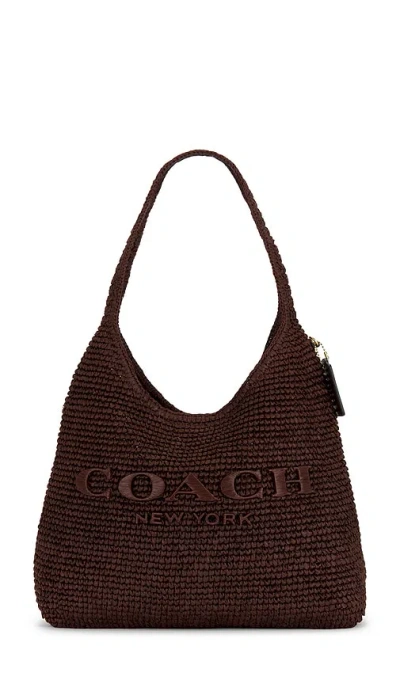 Coach Refined Weave Straw Brooklyn 34 In Maple