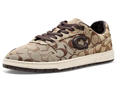 Coach Soft Soho Sneakers With Signature Sateen Jacquard Women's Flat Shoes Tan/dark Chocolate: 10 M