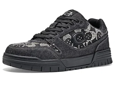 Coach Soho Crystal Signature Denim Sneakers Women's Flat Shoes Black: 7.5 M, Textile