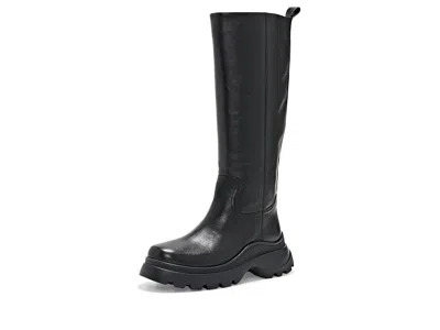 Coach Tall Sport Leather Boots Women's Flat Shoes Black: 8.5 M