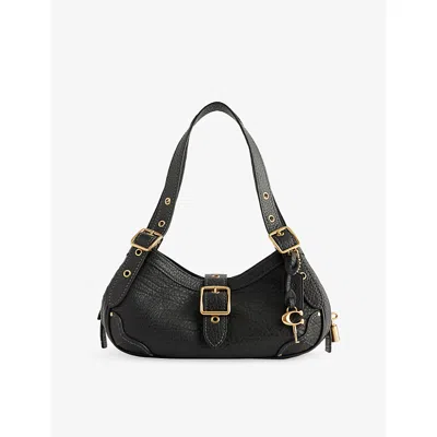 Coach Womens Drifter Three-compartment Leather Shoulder Bag Black