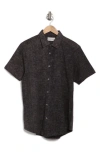 Coastaoro Wavy Crosshatch Short Sleeve Shirt In Charcoal