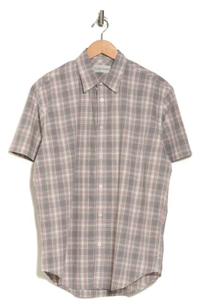 Coastaoro Yarn Dye Cotton Button-up Shirt In Gray