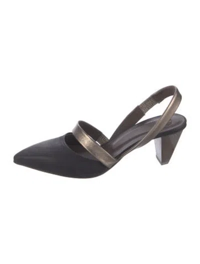 Pre-owned Coclico Leather Slingback Pumps In Brown