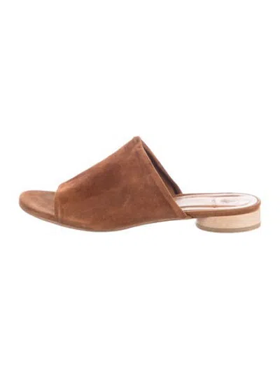 Pre-owned Coclico Suede Slides In Neutrals