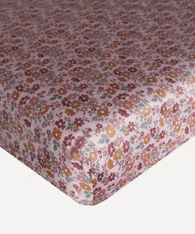 Coco & Wolf Capel Floret Ardington Cotton Sateen Single Fitted Sheet In Pink