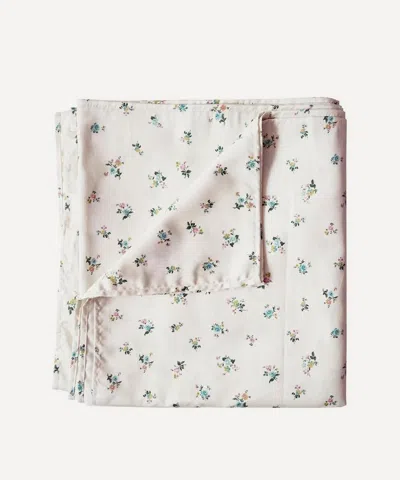 Coco & Wolf Posy Corsage Ardington Cotton Sateen Double Flat Sheet In Neutral