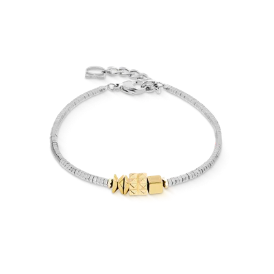 Coeur De Lion Armband Cube Trio Facets Gold-silber In Metallic