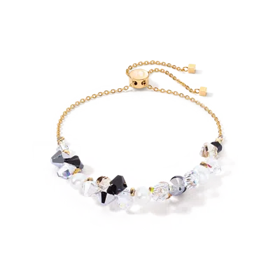 Coeur De Lion Armband Dancing Crystals & Pearls Silber-schwarz In Gold