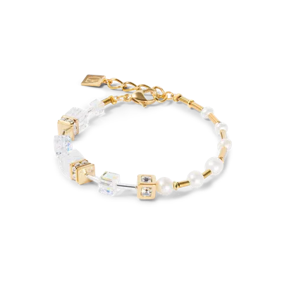 Coeur De Lion Armband Geocube® Fusion Precious Pearl Mix Gold-weiss