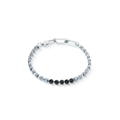 Coeur De Lion Armband Pulse Line Spinell Schwarz-silber In Multi