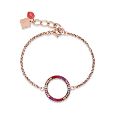 Coeur De Lion Armband Ring Kristall Pavé & Edelstahl Roségold & Rot-rosa In Gold