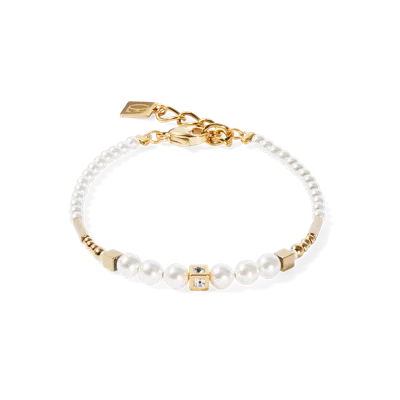 Coeur De Lion Armband Shimmering Princess Pearls Gold-weiss