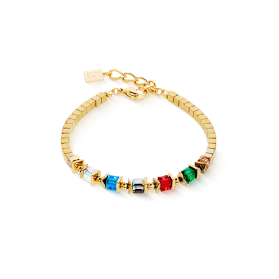 Coeur De Lion Armband Sparkling Cubes Fusion Chain Gold-multicolor