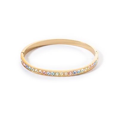 Coeur De Lion Armreif Edelstahl & Kristalle Gold Multi Pastell (grösse 19 Cm)