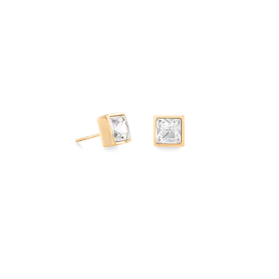 Coeur De Lion Brilliant Square Small Ohrringe Roségold Kristall