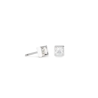 Coeur De Lion Brilliant Square Small Ohrringe Silber Kristall