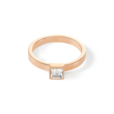 Coeur De Lion Brilliant Square Small Ring Roségold Kristall In Gold