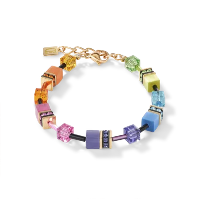 Coeur De Lion Geocube® Armband Multicolor Rainbow Gold