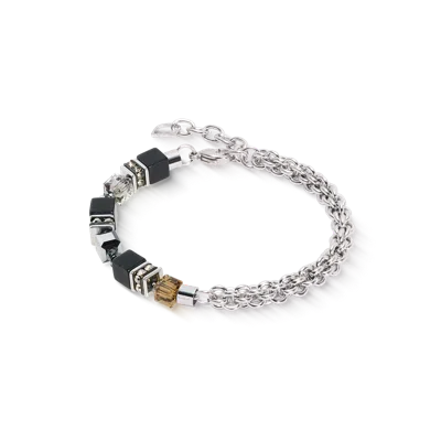 Coeur De Lion Geocube® Fusion Winter Armband Silber-schwarz In Silver