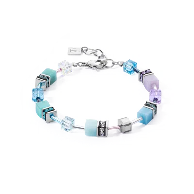 Coeur De Lion Geocube® Iconic Armband Aqua-flieder In Blue