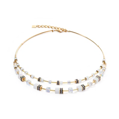 Coeur De Lion Geocube® Iconic Layer Halskette Gold-weiss