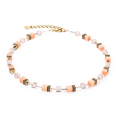 Coeur De Lion Geocube® Iconic Mono Gold Halskette Apricot Crush