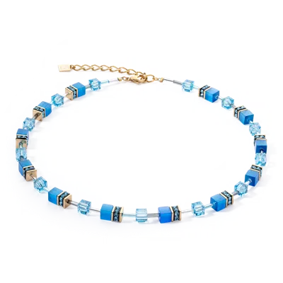 Coeur De Lion Geocube® Iconic Mono Gold Halskette Türkis In Blue