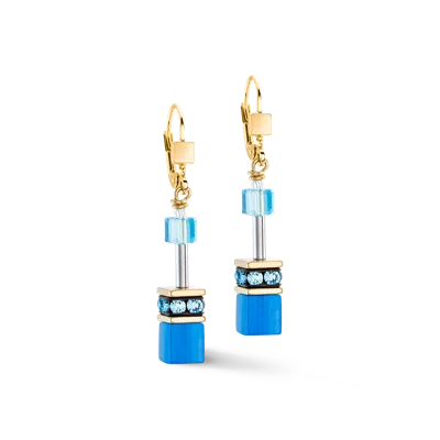 Coeur De Lion Geocube® Iconic Mono Gold Ohrringe Türkis In Blue