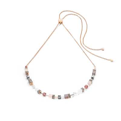 Coeur De Lion Geocube® Iconic Nature Chain Halskette Rosé In Gold
