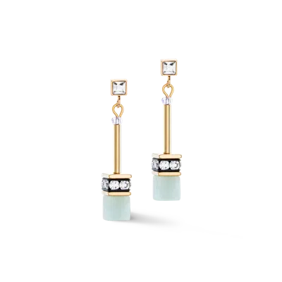 Coeur De Lion Geocube® Iconic Nature Chain Ohrringe Pastell In Gold
