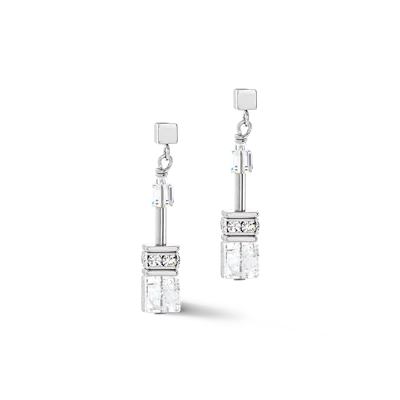 Coeur De Lion Geocube® Iconic Nature Ohrringe Silber-weiss