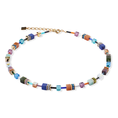 Coeur De Lion Geocube® Iconic Precious Halskette Multicolor Motion In Gold