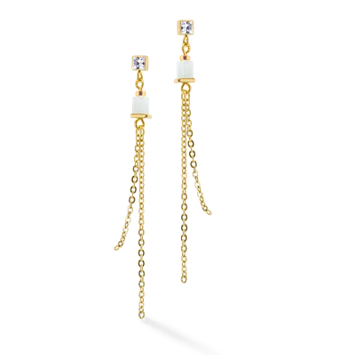 Coeur De Lion Geocube® Precious & Slider Closure Ohrringe Gold Multicolor Pastell